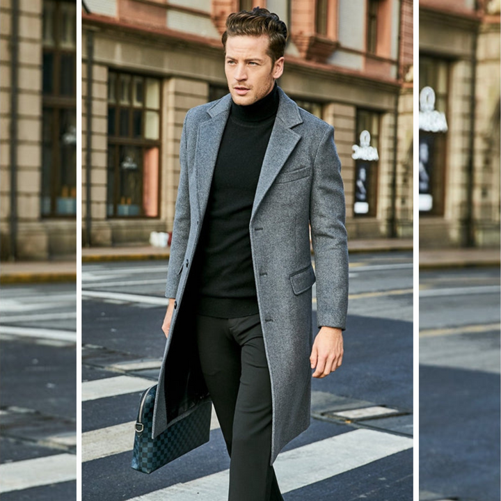 Eleganter Premium-Mantel für Herren, ideal für kühle Herbst- und Wintertage