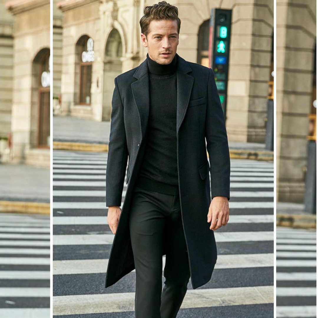 Eleganter Premium-Mantel für Herren, ideal für kühle Herbst- und Wintertage