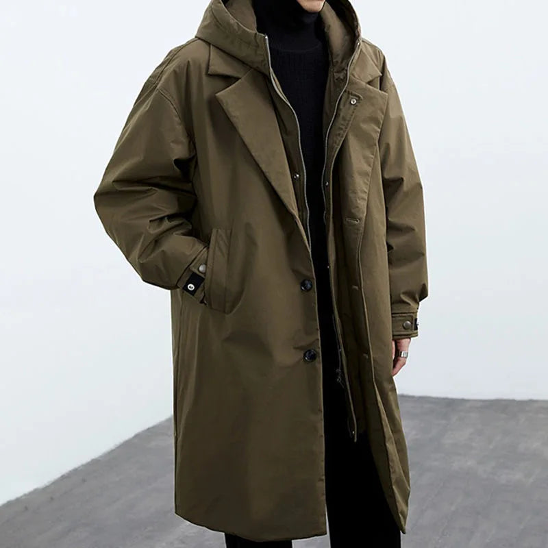 Eleganter Herren-Trenchcoat, wind- und wasserdicht, perfekt für Herbst- und Winterwetter