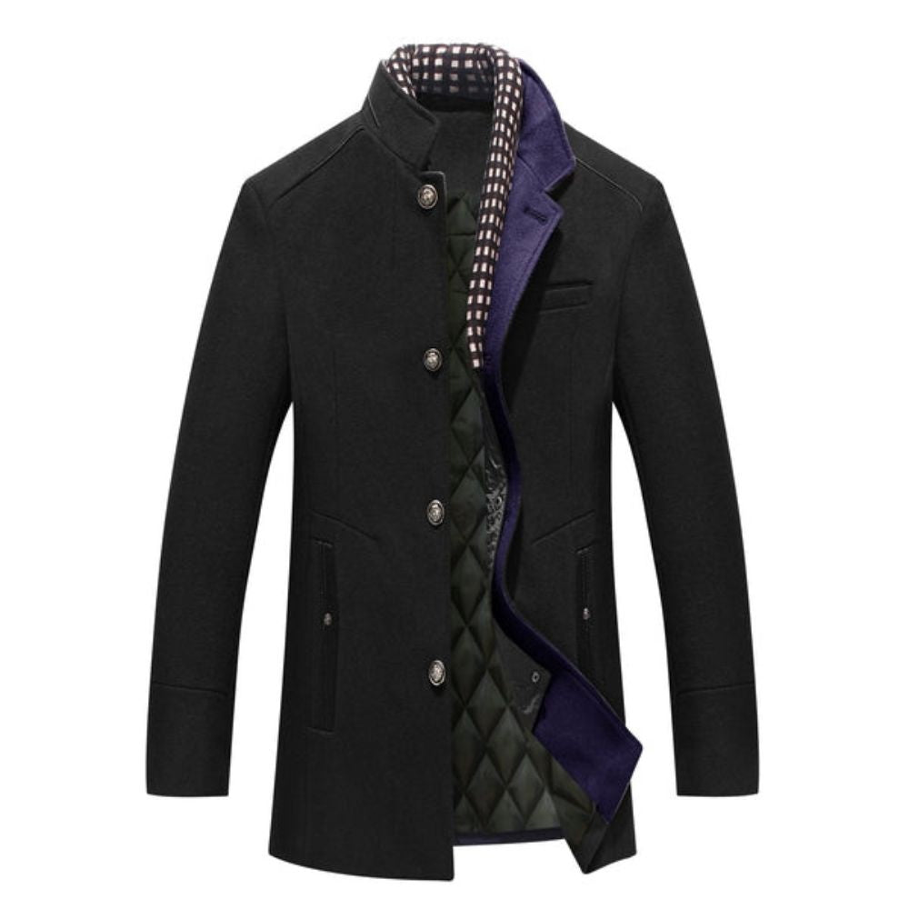 Eleganter Wintermantel aus Wolle für Herren – stilvoller Schutz für kalte Herbst- und Wintertage.