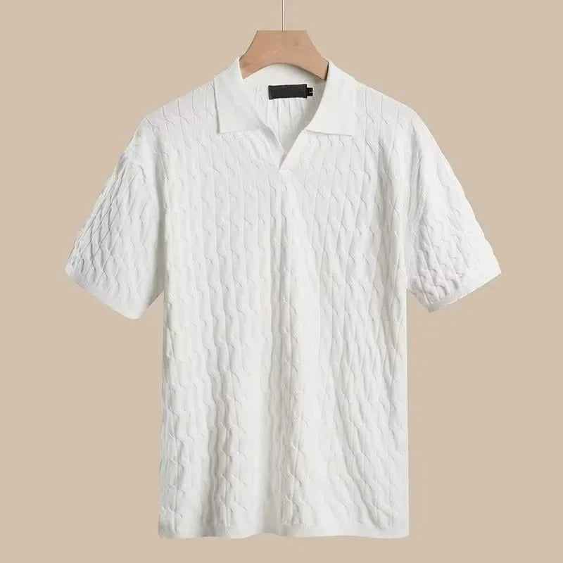 Elegantes gestricktes Poloshirt für Herren – leicht, stilvoll und perfekt für den Sommer