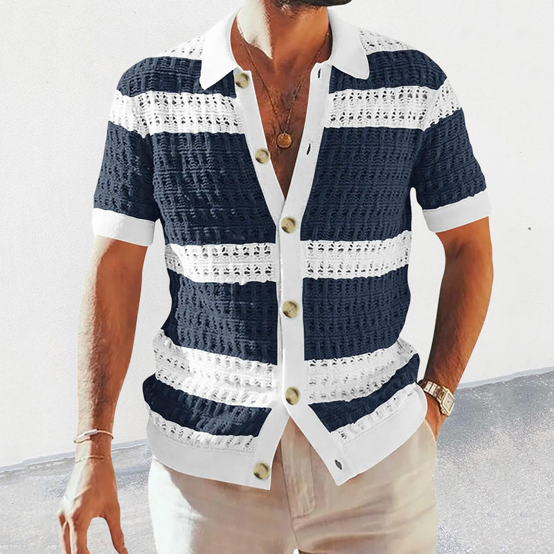 Elegantes Herren-Sommer-Poloshirt aus Strick – stilvoll, bequem und perfekt für warme Tage