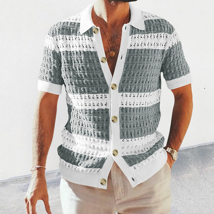 Elegantes Herren-Sommer-Poloshirt aus Strick – stilvoll, bequem und perfekt für warme Tage