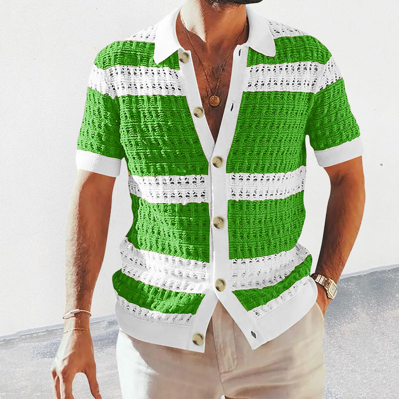 Elegantes Herren-Sommer-Poloshirt aus Strick – stilvoll, bequem und perfekt für warme Tage