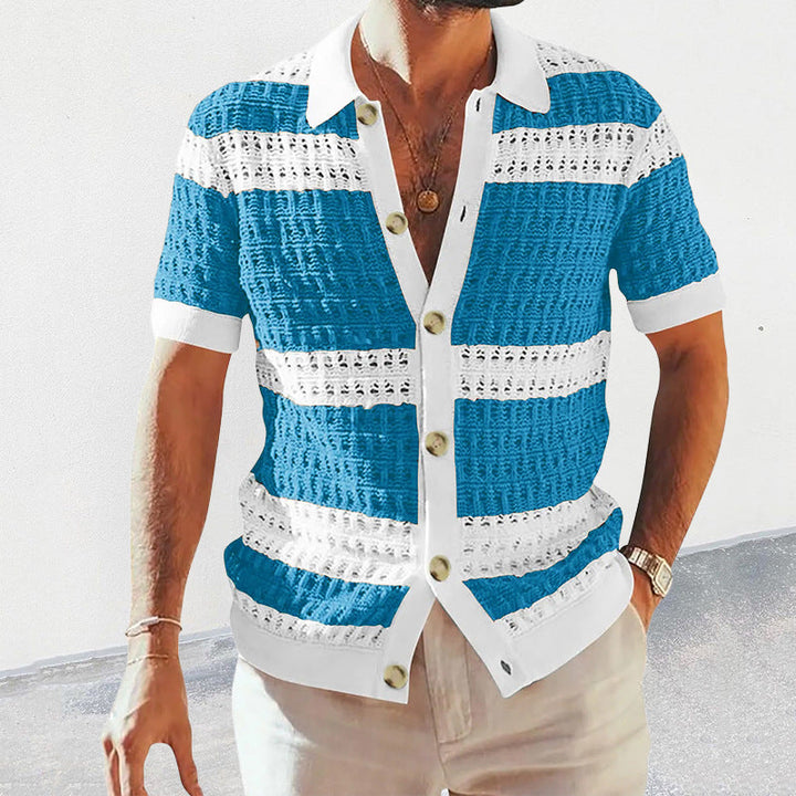 Elegantes Herren-Sommer-Poloshirt aus Strick – stilvoll, bequem und perfekt für warme Tage