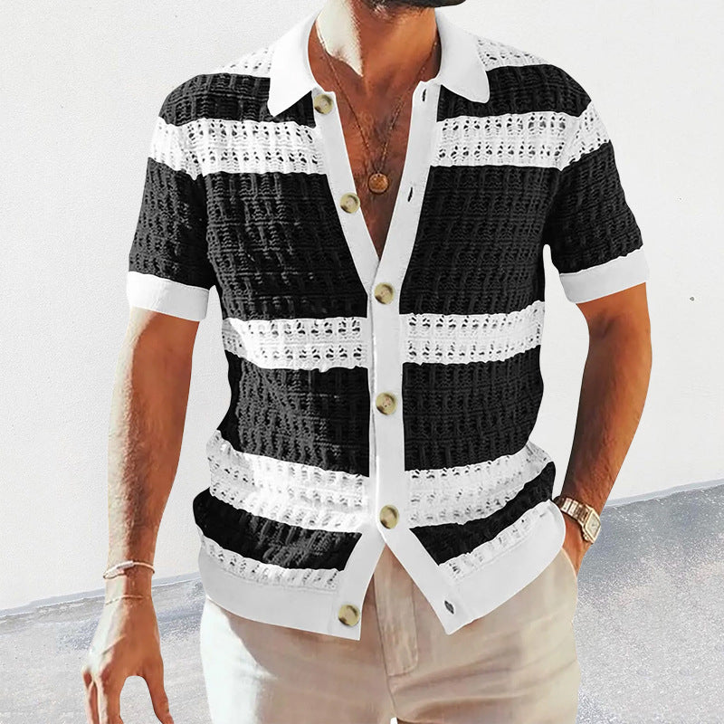 Elegantes Herren-Sommer-Poloshirt aus Strick – stilvoll, bequem und perfekt für warme Tage