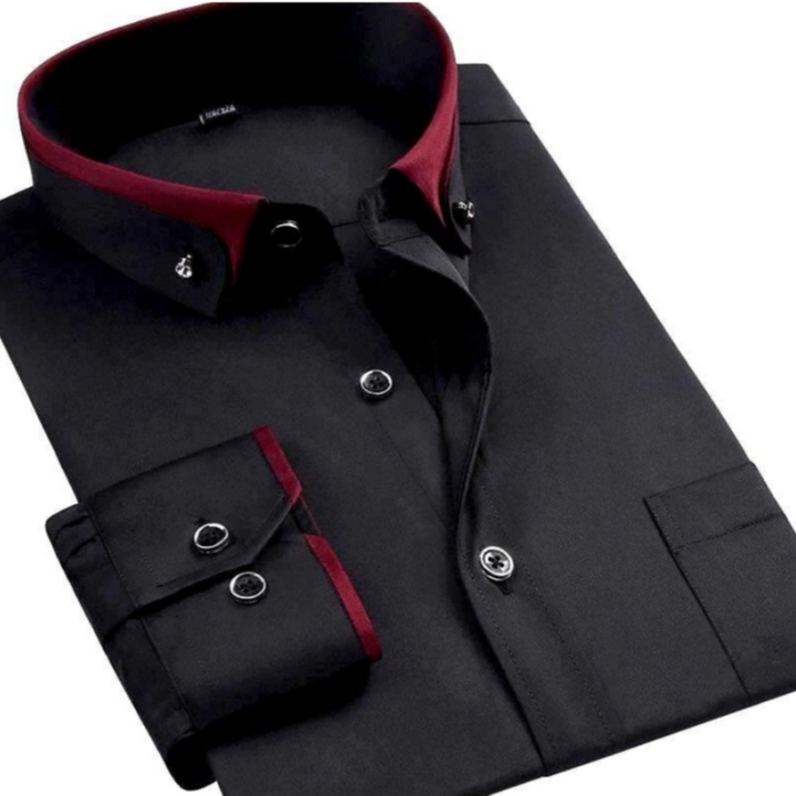 Elegantes Langarmhemd für Männer mit hochwertigem Stoff und stilvollem Schnitt.