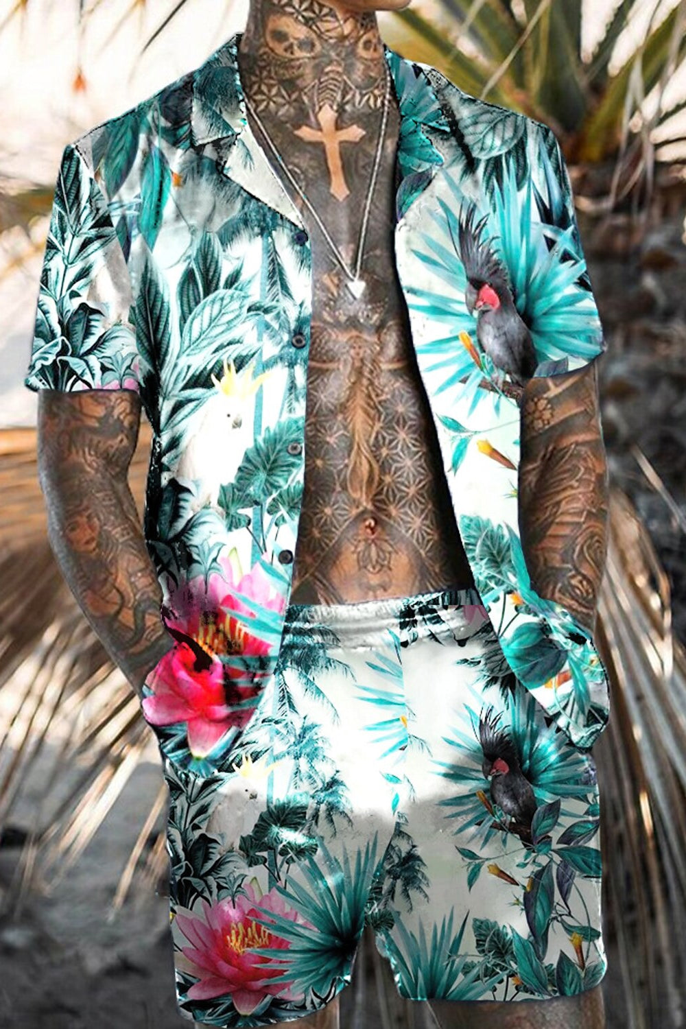 Sommer-Set mit Flamingo-Print – leicht, atmungsaktiv und ideal für tropische Vibes