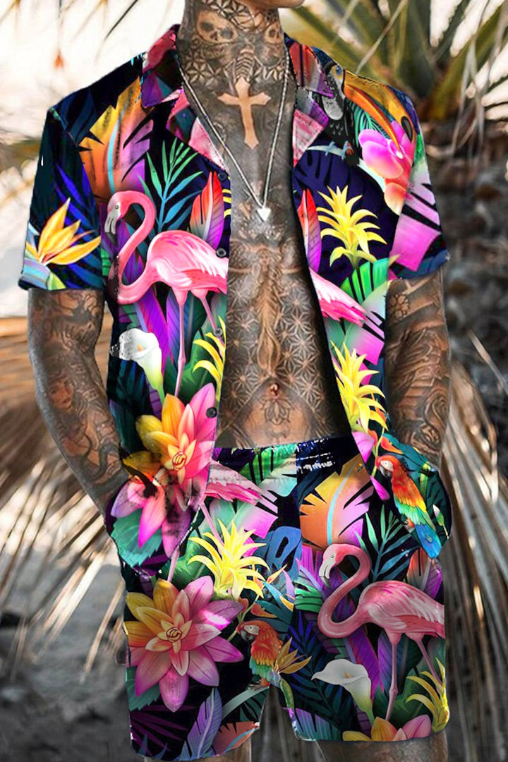Sommer-Set mit Flamingo-Print – leicht, atmungsaktiv und ideal für tropische Vibes 