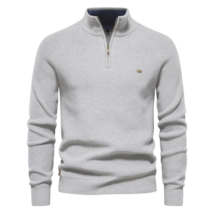 Gesteppter Pullover mit Rippstrick für Männer, komfortabel und stilvoll für Herbst- und Wintertage.
