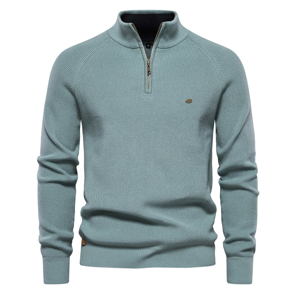 Gesteppter Pullover mit Rippstrick für Männer, komfortabel und stilvoll für Herbst- und Wintertage.