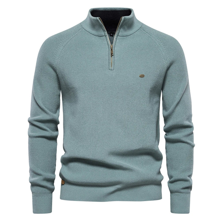 Gesteppter Pullover mit Rippstrick für Männer, komfortabel und stilvoll für Herbst- und Wintertage.