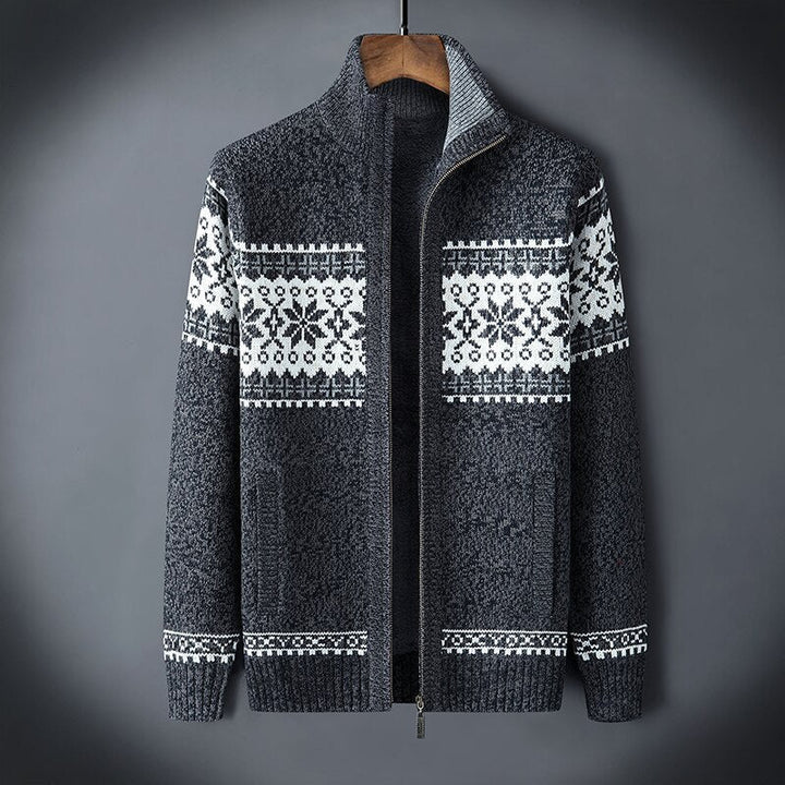 Gestrickte elegante Winter-Strickjacke für Herren mit klassischem Design und hochwertigem Material