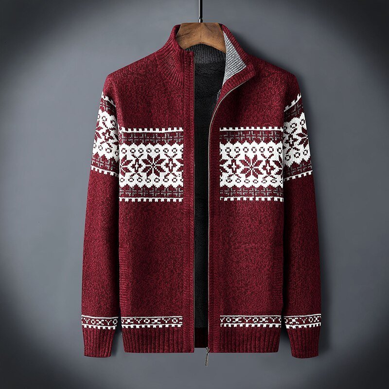 Gestrickte elegante Winter-Strickjacke für Herren mit klassischem Design und hochwertigem Material