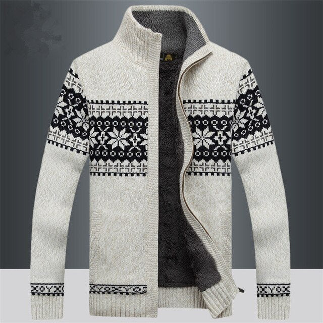 Gestrickte elegante Winter-Strickjacke für Herren mit klassischem Design und hochwertigem Material