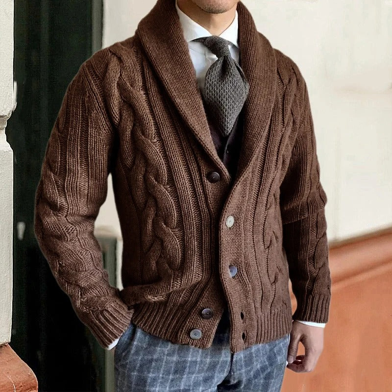  Herren-Winterjacke aus grobem Strick für kalte Tage