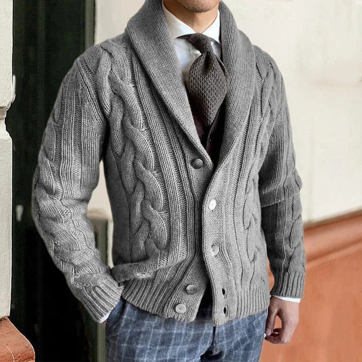 Herren-Winterjacke aus grobem Strick für kalte Tage