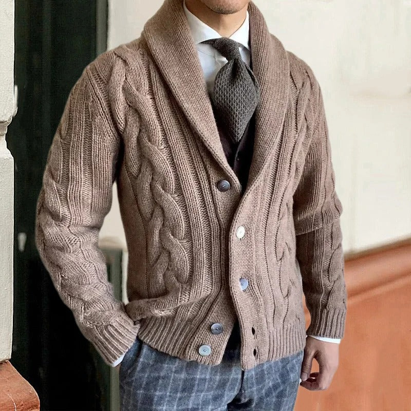  Herren-Winterjacke aus grobem Strick für kalte Tage