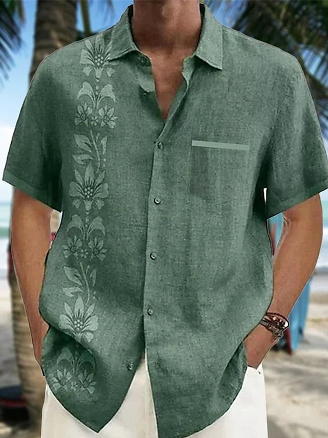 Hawaii-Hemd mit Blumenmuster für Männer – leicht, luftig & perfekt für den Sommer.