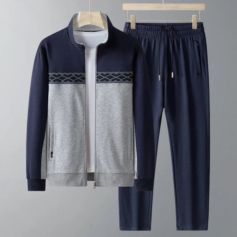 Herren 2-teiliges Casual Hosen-Set mit elastischem Bund und modernem Schnitt