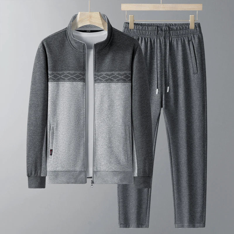 Herren 2-teiliges Casual Hosen-Set mit elastischem Bund und modernem Schnitt