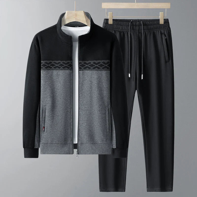 Herren 2-teiliges Casual Hosen-Set mit elastischem Bund und modernem Schnitt