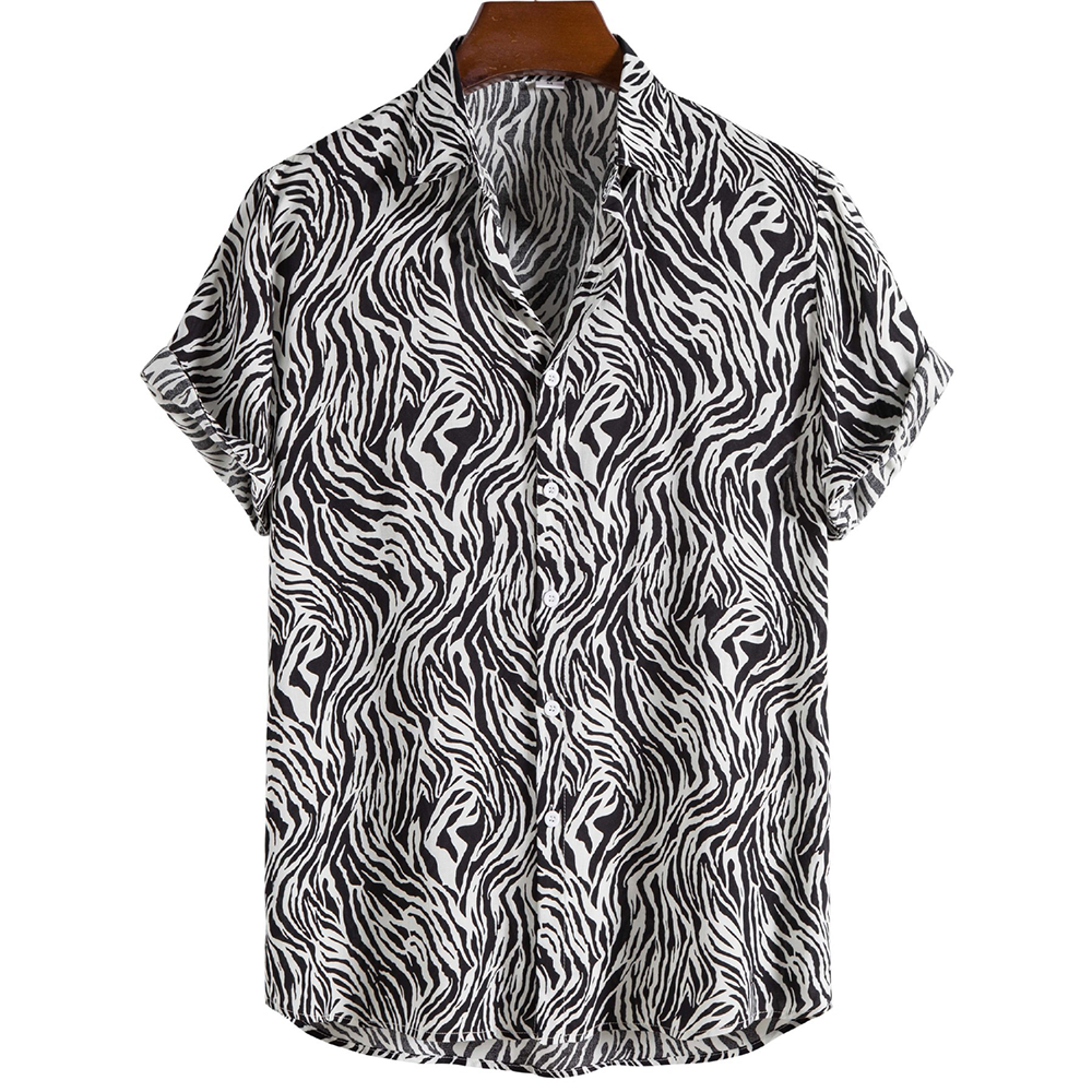 Cooles Herren-Sommerhemd mit auffälligem Tigerdruck – perfekt für warme Frühlingstage und heiße Sommertage.