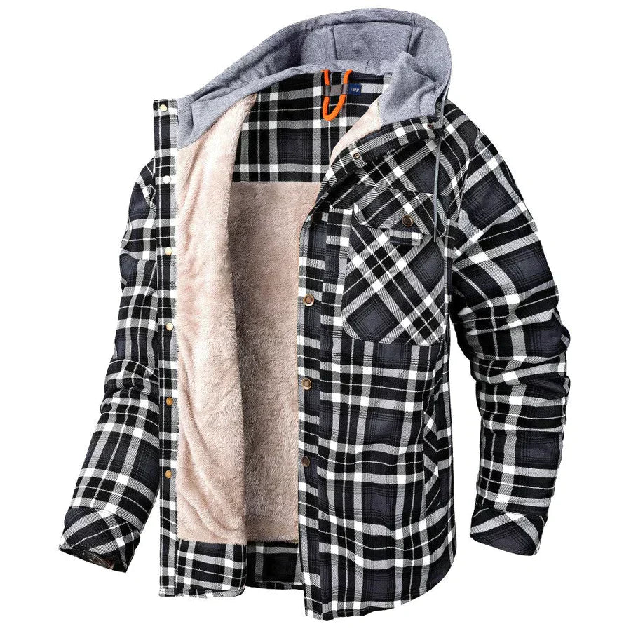 Herren Flanell Fleece Jacke, stilvoll und warm für Herbst- und Wintertage