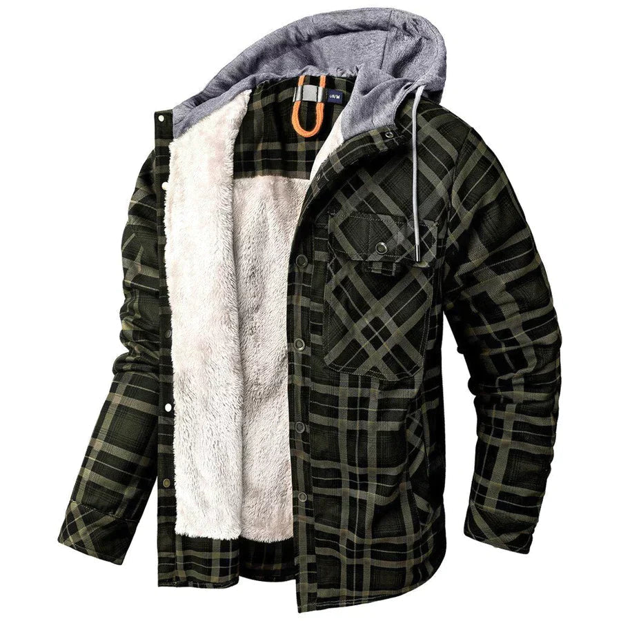 Herren Flanell Fleece Jacke, stilvoll und warm für Herbst- und Wintertage