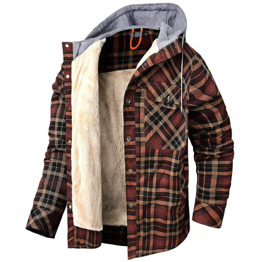 Herren Flanell Fleece Jacke, stilvoll und warm für Herbst- und Wintertage