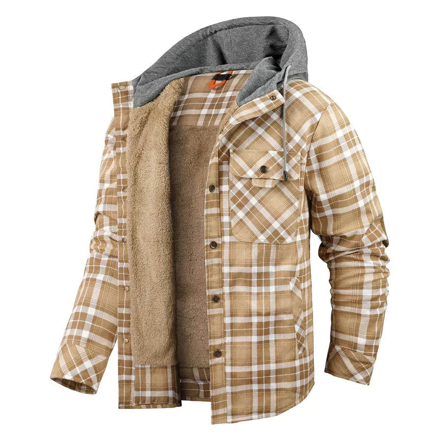 Herren Flanell Fleece Jacke, stilvoll und warm für Herbst- und Wintertage