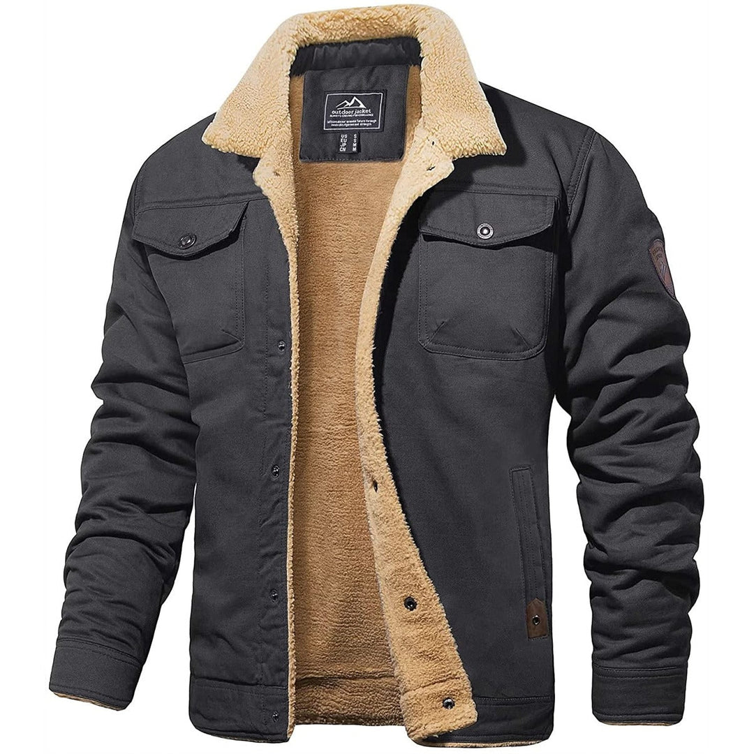 Herren-Fleece-Winterjacke, ideal für kalte Herbst- und Wintertage, mit gemütlichem Fleece-Material