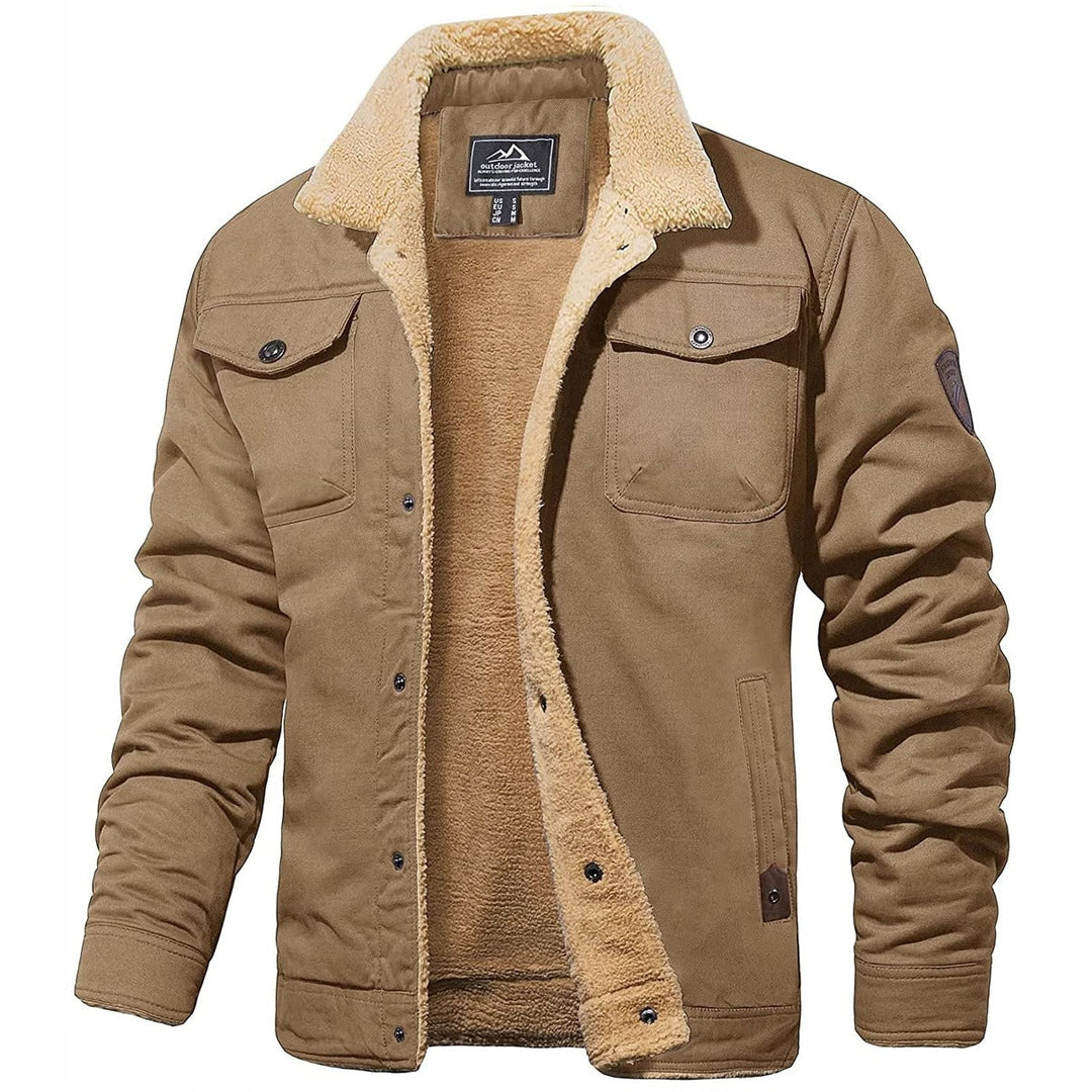 Herren-Fleece-Winterjacke, ideal für kalte Herbst- und Wintertage, mit gemütlichem Fleece-Material
