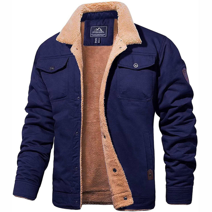 Herren-Fleece-Winterjacke, ideal für kalte Herbst- und Wintertage, mit gemütlichem Fleece-Material