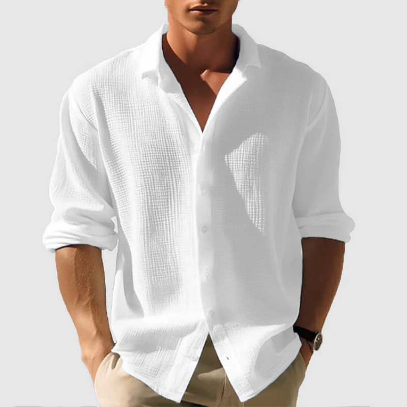 Herren klassisches Button-Down-Hemd in zeitlosem Design für Büro und Freizeit