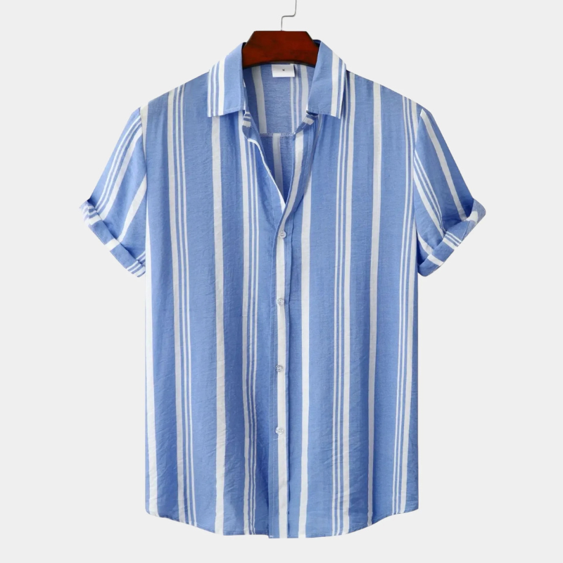 Lässiges gestreiftes Herrenhemd mit entspannter Passform, perfekt für moderne Alltagsoutfits.