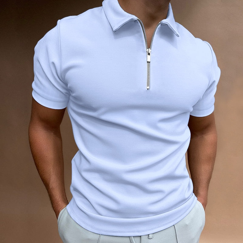 Herren-Poloshirt mit Reißverschluss für den Sommer – leicht, atmungsaktiv und stilvoll für warme Tage