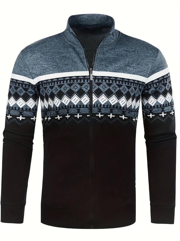 Retro-Pullover für Männer mit Reißverschluss, ideal für kühle Herbst- und Wintertage
