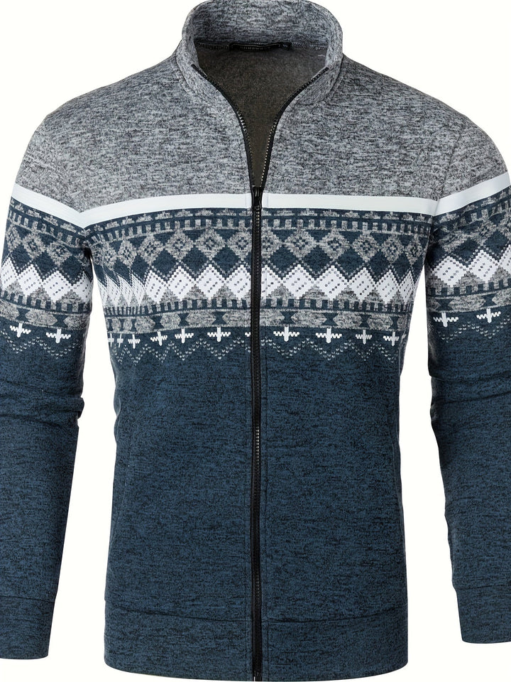 Retro-Pullover für Männer mit Reißverschluss, ideal für kühle Herbst- und Wintertage