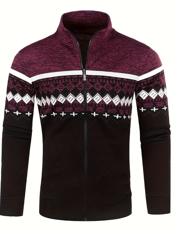 Retro-Pullover für Männer mit Reißverschluss, ideal für kühle Herbst- und Wintertage