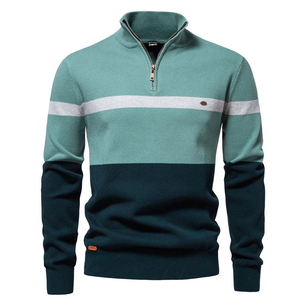 Herren-Pullover mit viertel Reißverschluss, warm und vielseitig für Herbst und Winter