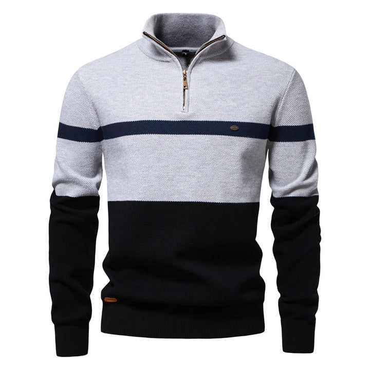 Herren-Pullover mit viertel Reißverschluss, warm und vielseitig für Herbst und Winter