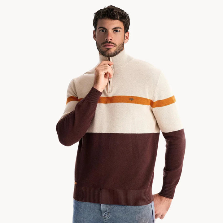 Herren-Pullover mit viertel Reißverschluss, warm und vielseitig für Herbst und Winter