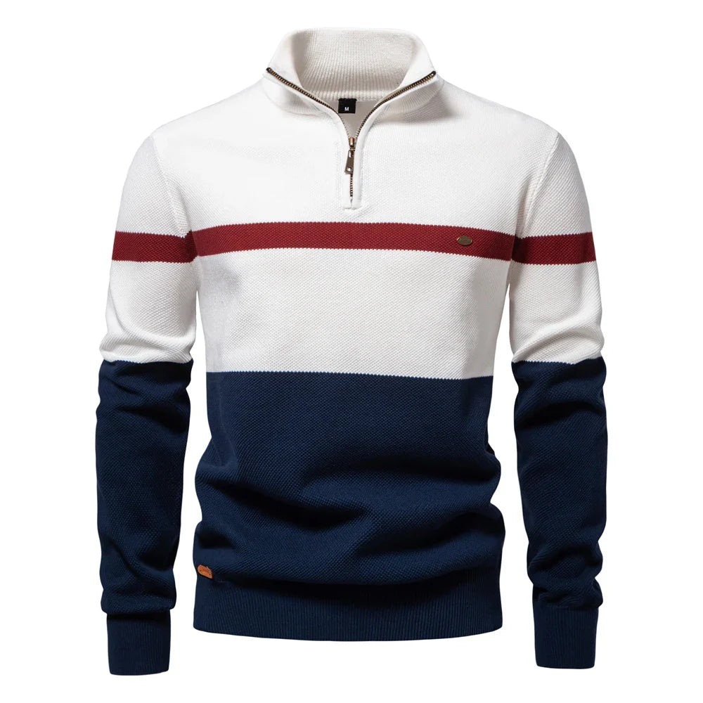 Herren-Pullover mit viertel Reißverschluss, warm und vielseitig für Herbst und Winter