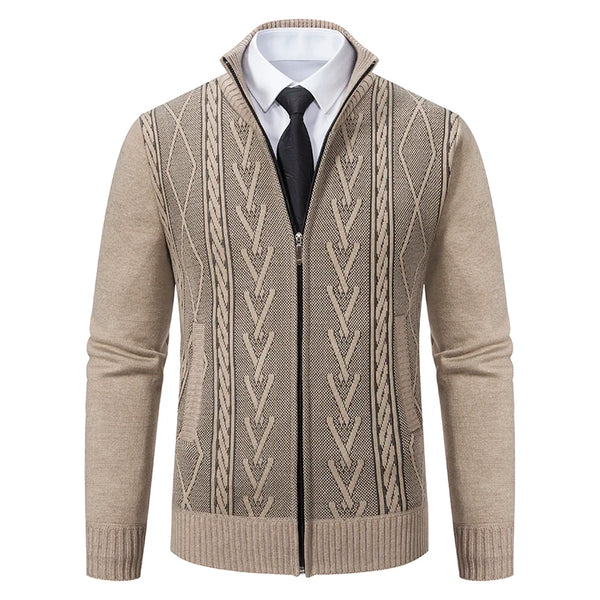 Warme Herren-Strickjacke mit Reißverschluss für kalte Tage