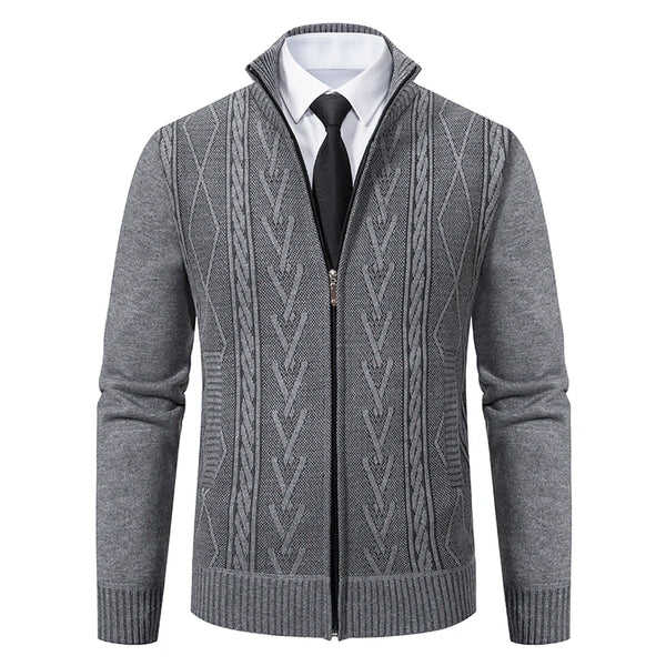 Warme Herren-Strickjacke mit Reißverschluss für kalte Tage