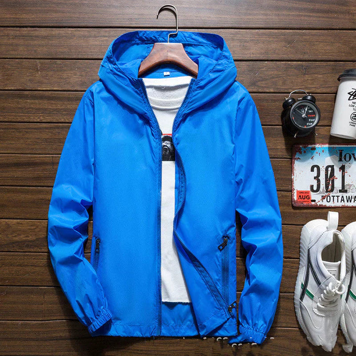  Wasserdichte Herrenjacke mit Kapuze, ideal für regnerisches Wetter und Outdoor-Aktivitäten