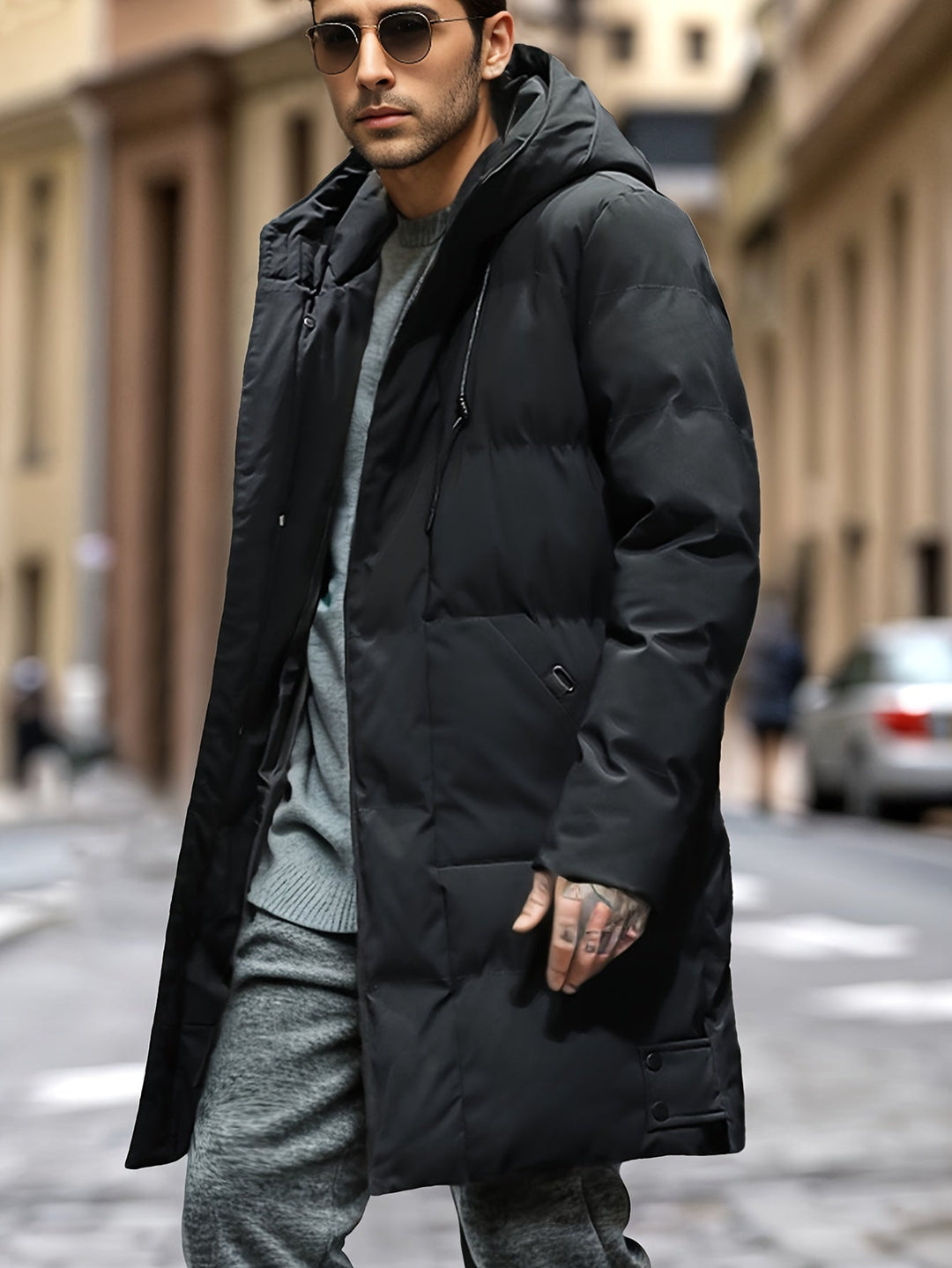 Lässige Herren-Winterjacke mit Kissenoptik, bequem und wärmend