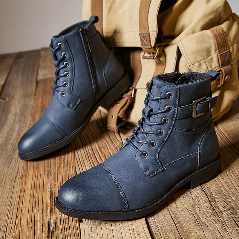 Elegante Herrenstiefel aus echtem Leder mit robuster Sohle, ideal für stilvolle und vielseitige Looks.