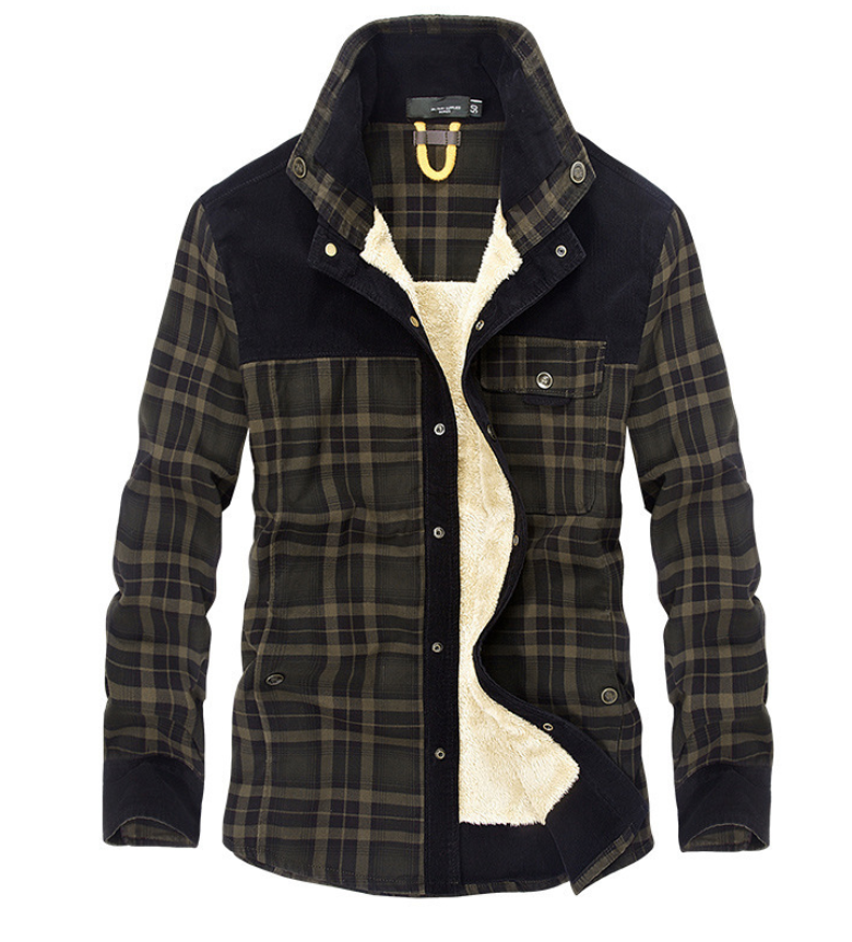 Hochwertige stilvolle Flanell-Winterjacke für Männer, warm und modisch